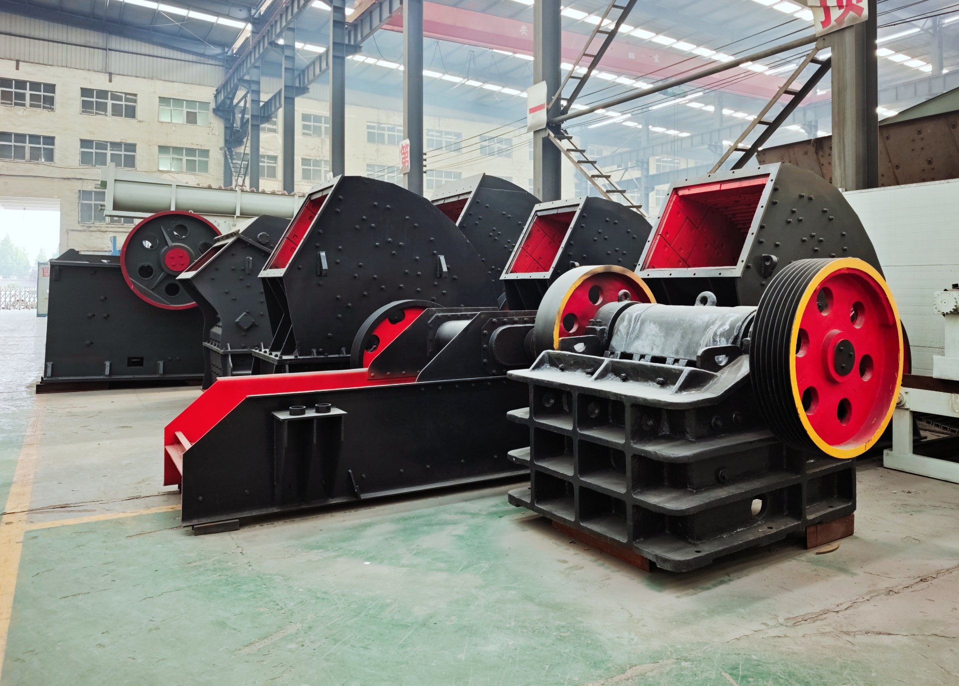 Mining equipment in factory
