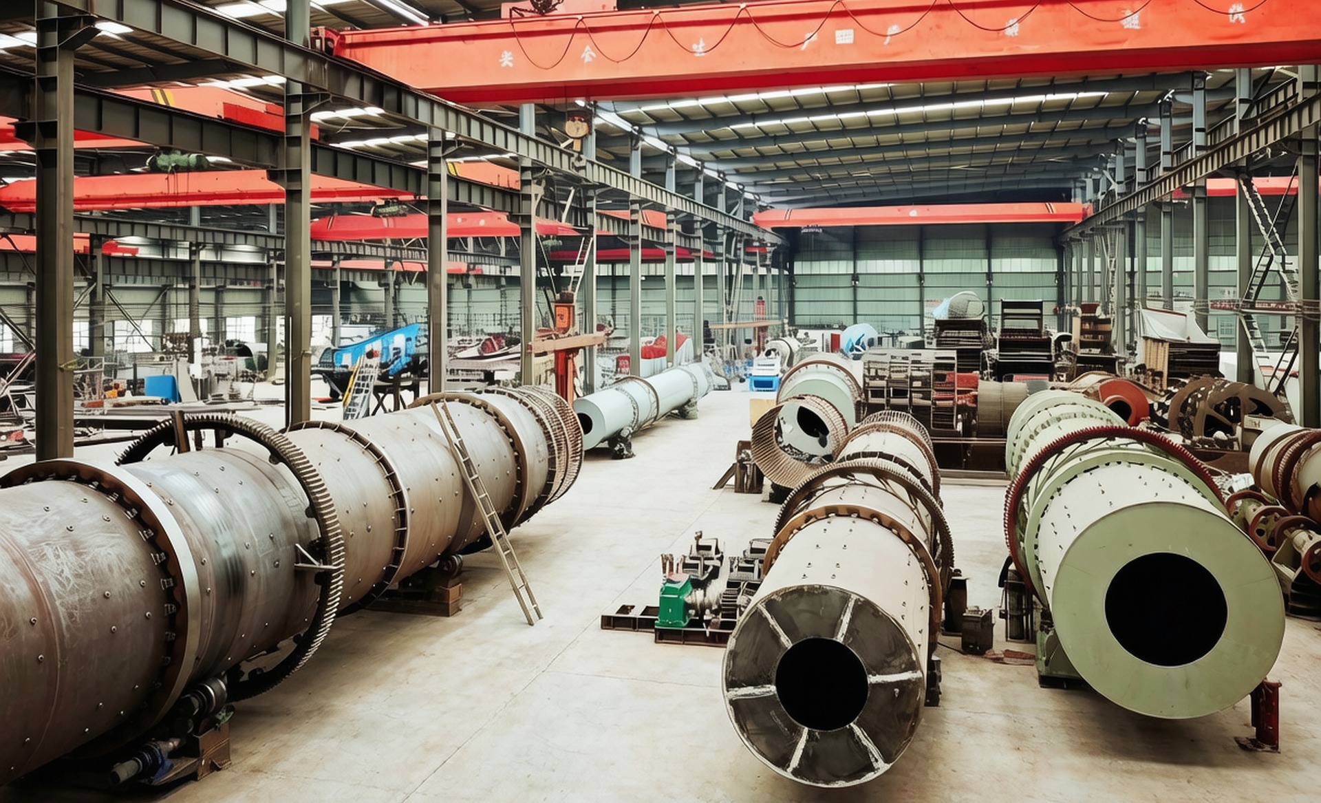 Rotary drum washers in factory